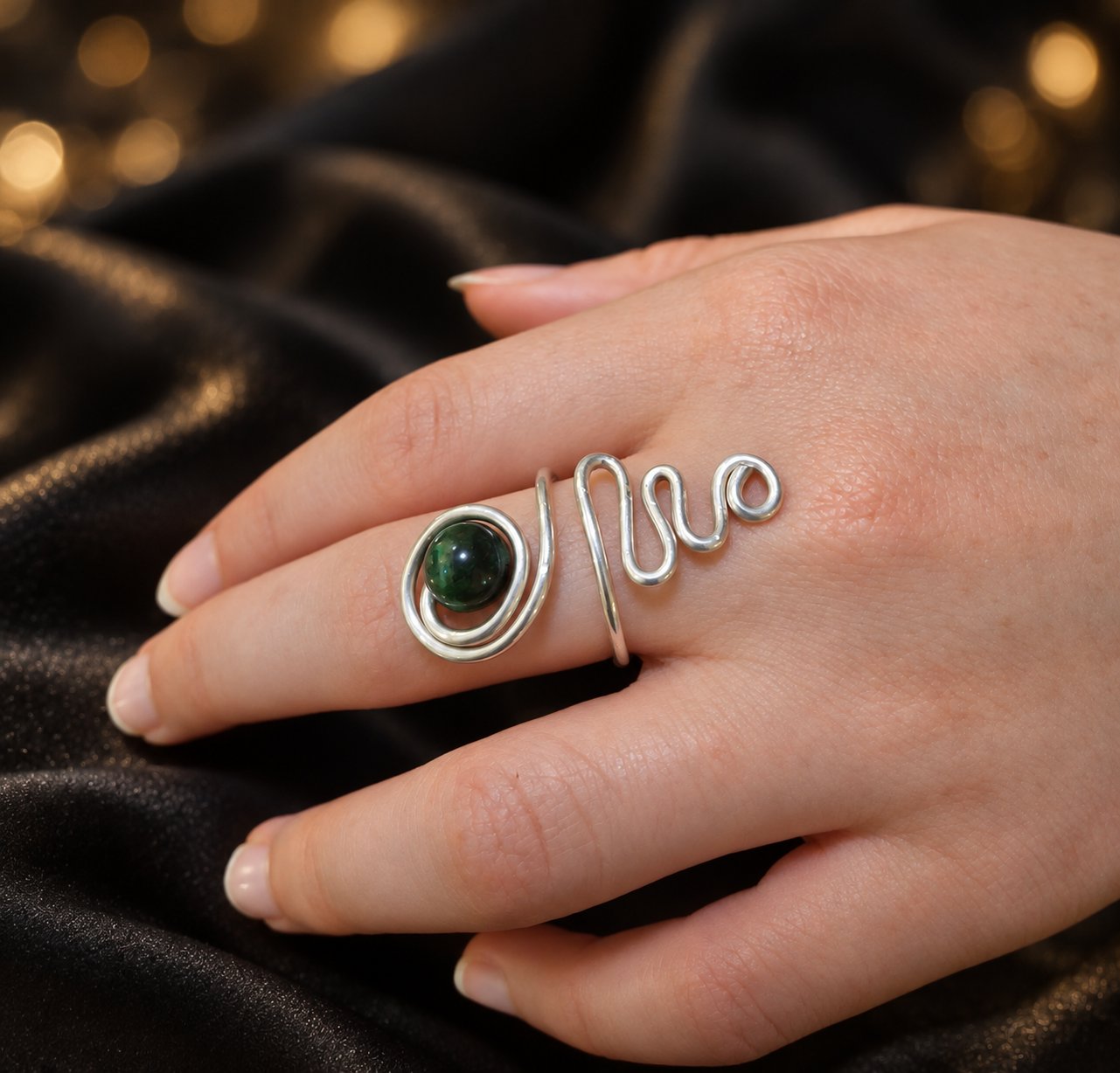 Verdant Flow ring, from the front.
